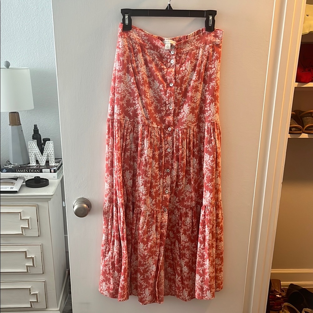 Chelsea & Violet Pink Orange Maxi A-Line Skirt